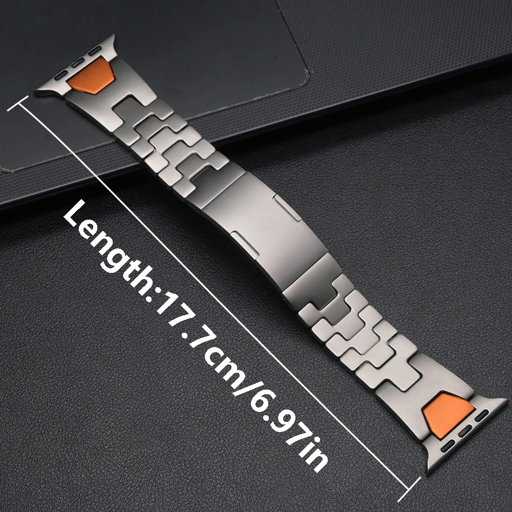 Pulseira de aço inoxidável para apple watch band ultra 2 49mm pulseira de metal de luxo para iwatch série 10 9 8 7 6 5 4 se 46mm 45mm 44mm