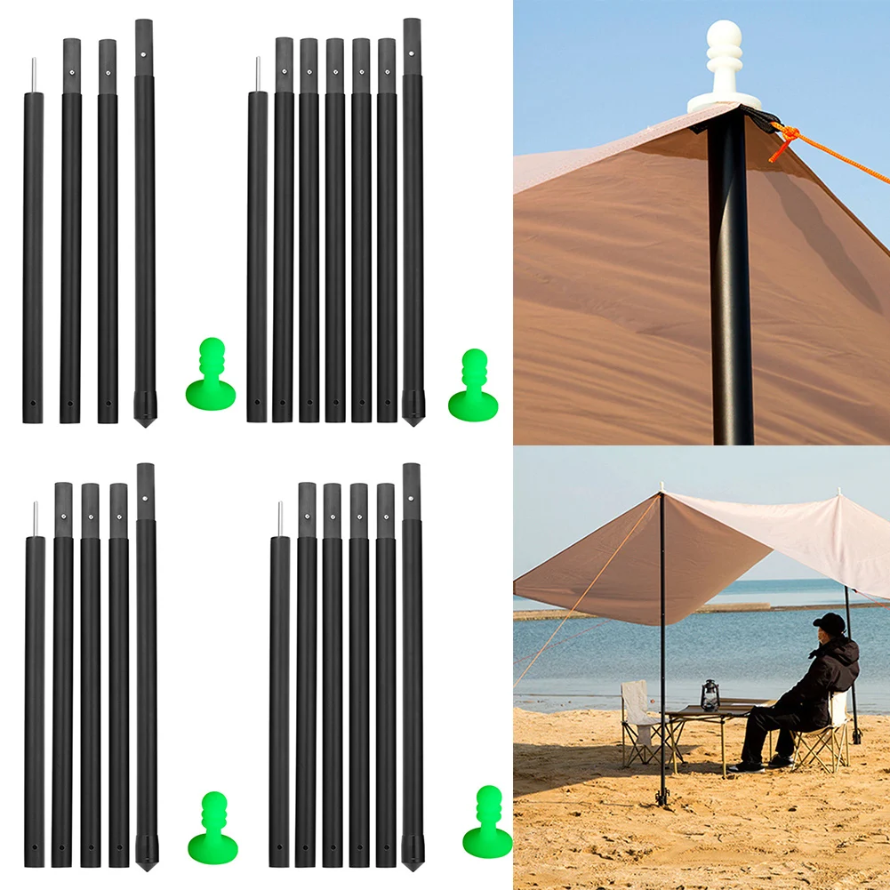 

Multi-section Outdoor Poles Adjustable Tent Rods Carbon Fiber Tarp Poles Combination Height Options High Strength Material