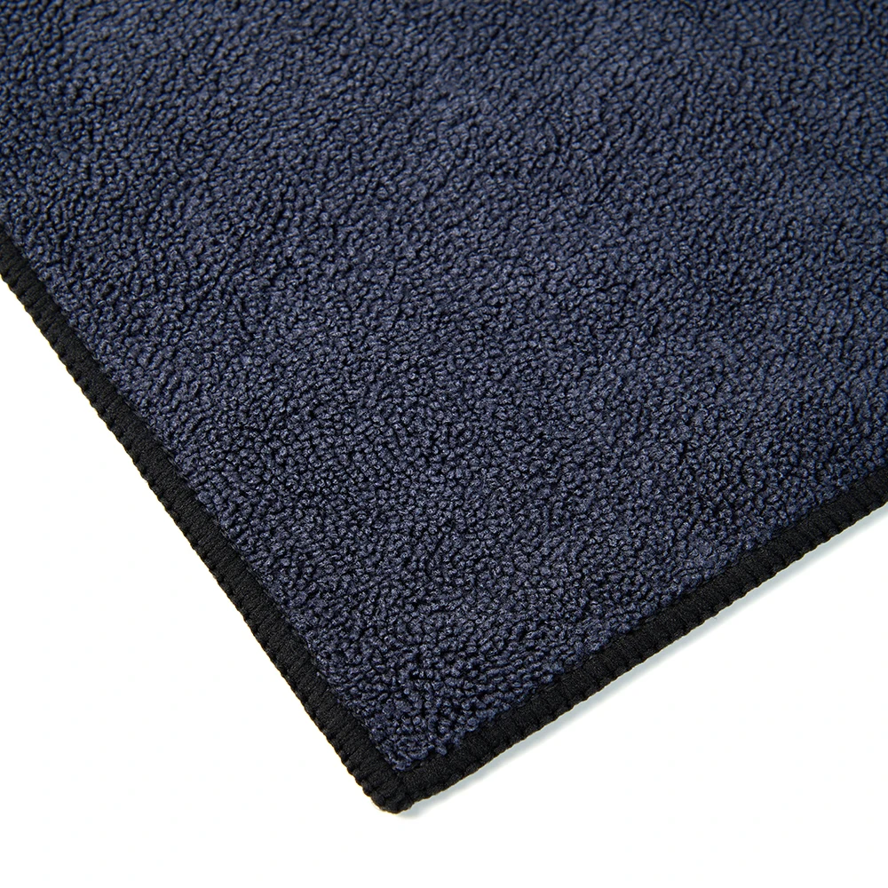 1/3/5pcs Black Microfiber Car Cleaning Towel 400GSM Double Sided Short Pile Auto Detailing Cloth for Wax Removal