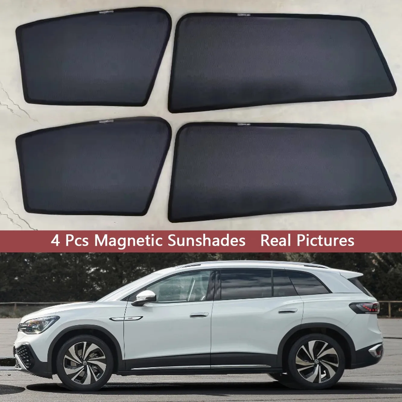 

Magnetic Car Sunshade Shield Front Windshield Frame Curtain Sun Shade For Volkswagen ID.6 X VW ID6 Crozz ID 6 EV 2022 -2026 2024