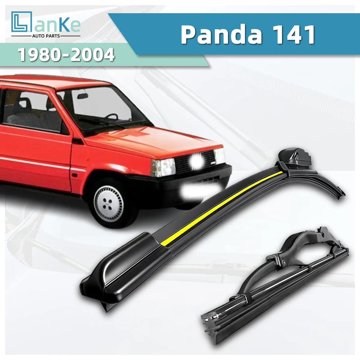 Geeignet für Fiat Panda 141 (1980-2004) Scheibenwischer aus Naturkautschuk, stabil und langlebig, bidirektionaler Scheibenwischer für die Frontscheibe