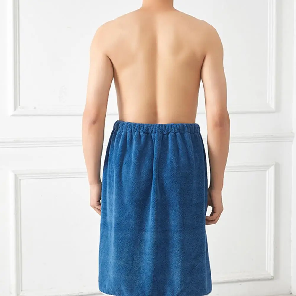 Men Bath Towel Absorbent Quick Dry Bath Wrap Towel with Secure Buckle And Pocket for Gym Spa Sauna Shower  Home Textile