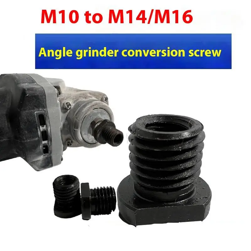 Black Angle Grinder Adapter M10 M14 Thread Attachment Grinde Spindle Arbor Conversion Female To Male Connector Rod Power Tool