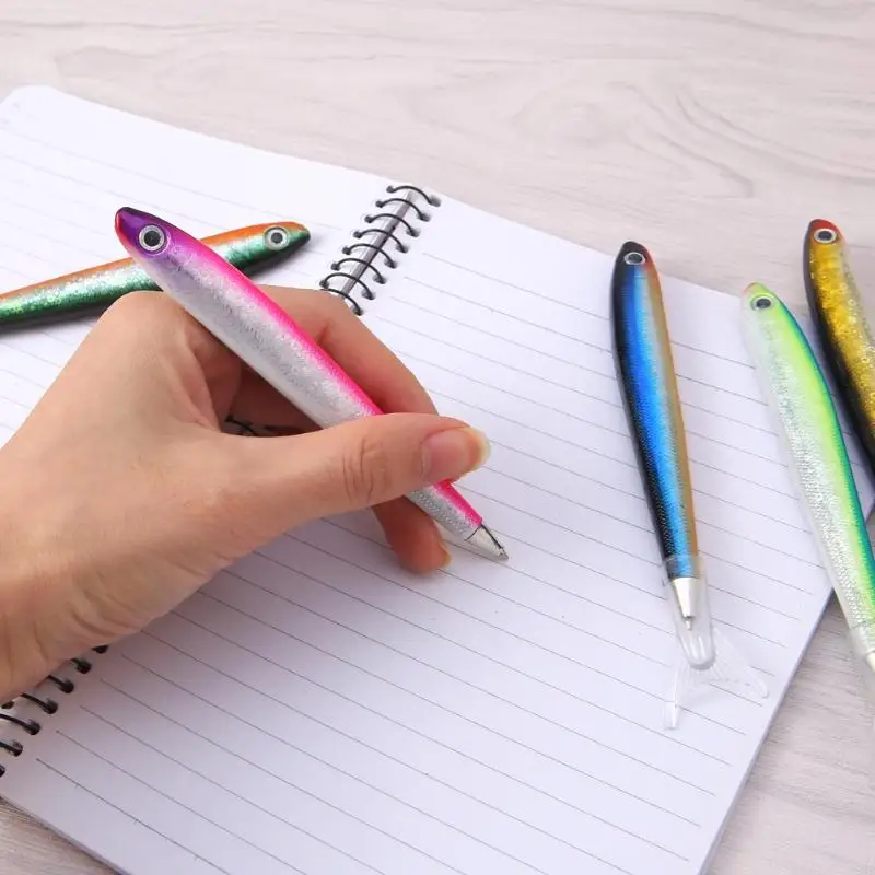 Y88b Cartoon Ballpoint Pen с ручкой, похожей на рыбную ручку черное/синий карман