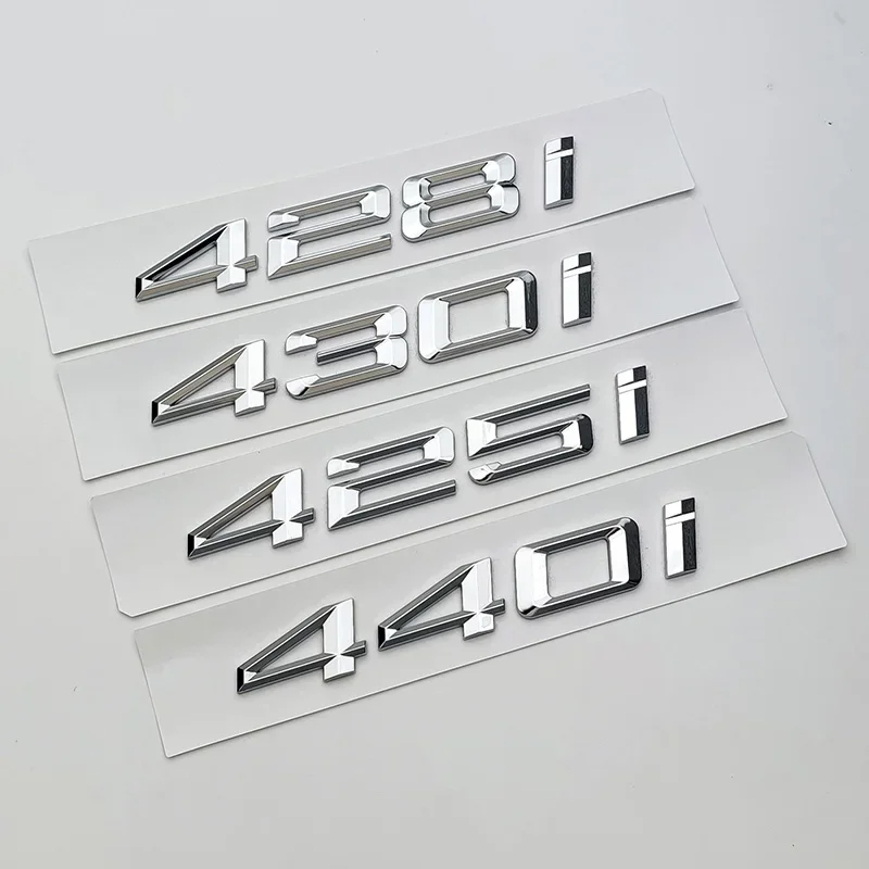 ABS Chrome 416i 418i 420i 425i 428i 430i 440i Emblem Logo Car Trunk Letters Badge Sticker For BMW F32 F33 G22 G26 Accessories