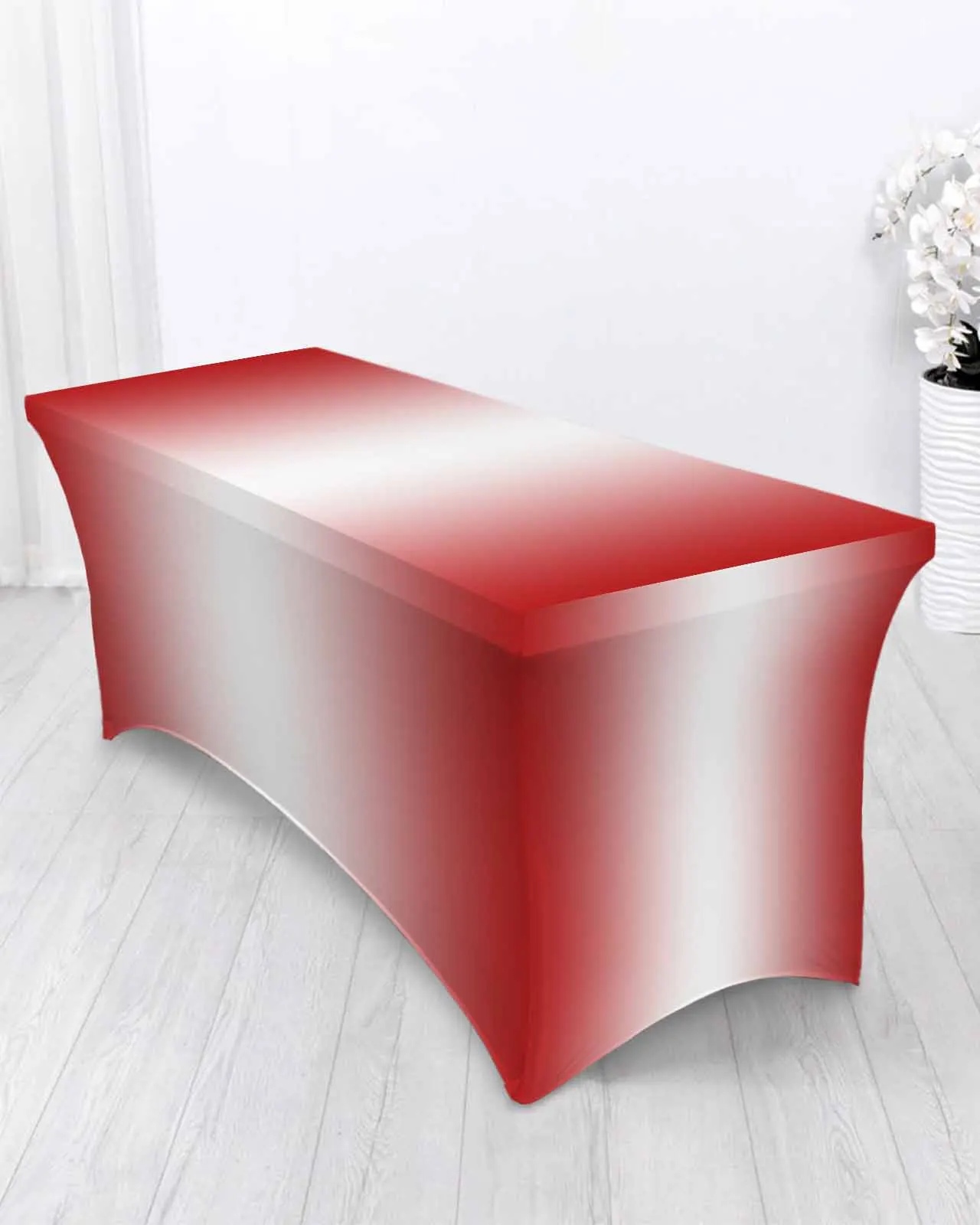 Saia De Mesa De Gradiente Vermelho E Branco, Decoração De Casamento, Festa De Aniversário, Cobertura De Mesa De Sobremesa, Decoração De Casa