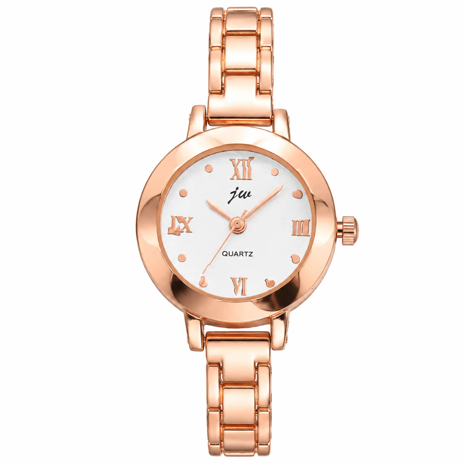 FLONGO Womens Floral Analog Quartz Watch Roman Numerals Faceted Glass Crystal Adjustable Stainless Steel Bracelet Elegant
