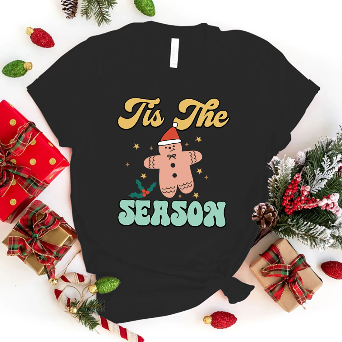 

New Christmas Tis The Season Printing T Shirts Unisex Fashion Short Sleeve T Shirt Summer Casual Loose T-Shirt