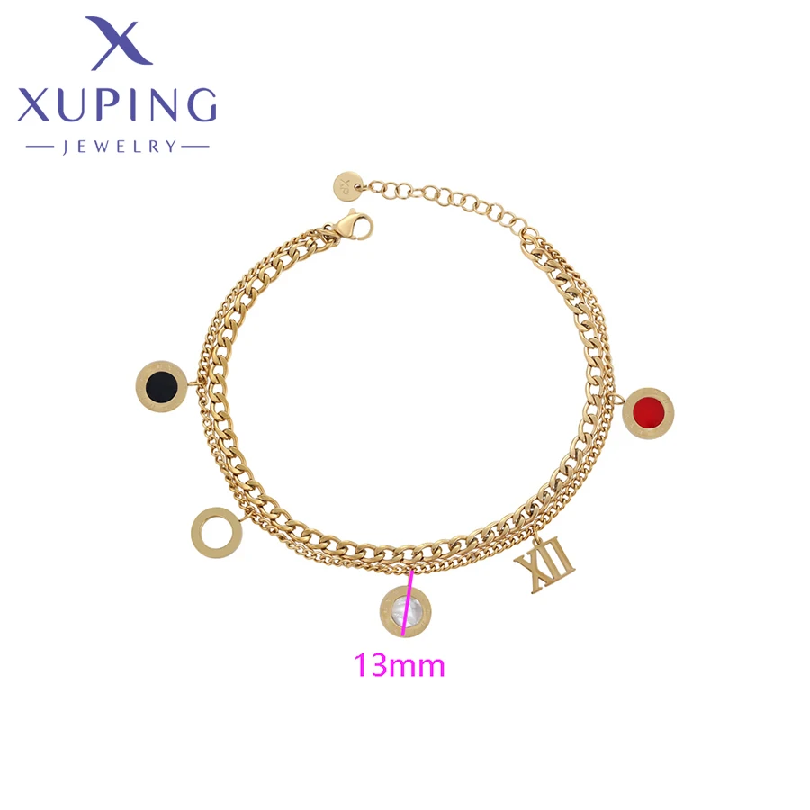 Xuping Jewelry New Arrival Stainless Steel 19cm Fashion Copper Alloy Women's Bracelet with Light Gold Color T000671776