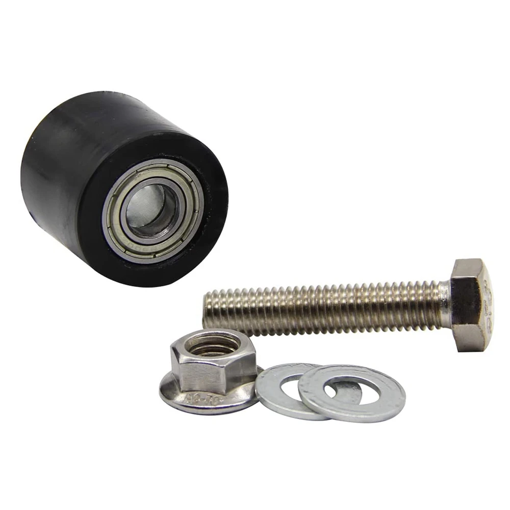 10MM Drive Chain Pulley Roller Slider Tensioner Black 32X28mm Wheel Guide for Motorcycle Pit Dirt Mini Bike