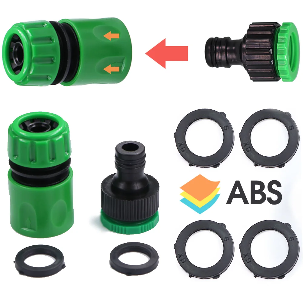 1/2'' Tubing ABS Quick Connectors Garden Water Hose Coupling Adapters End Double Male Hose Coupling Joint Drip Watering Fittings