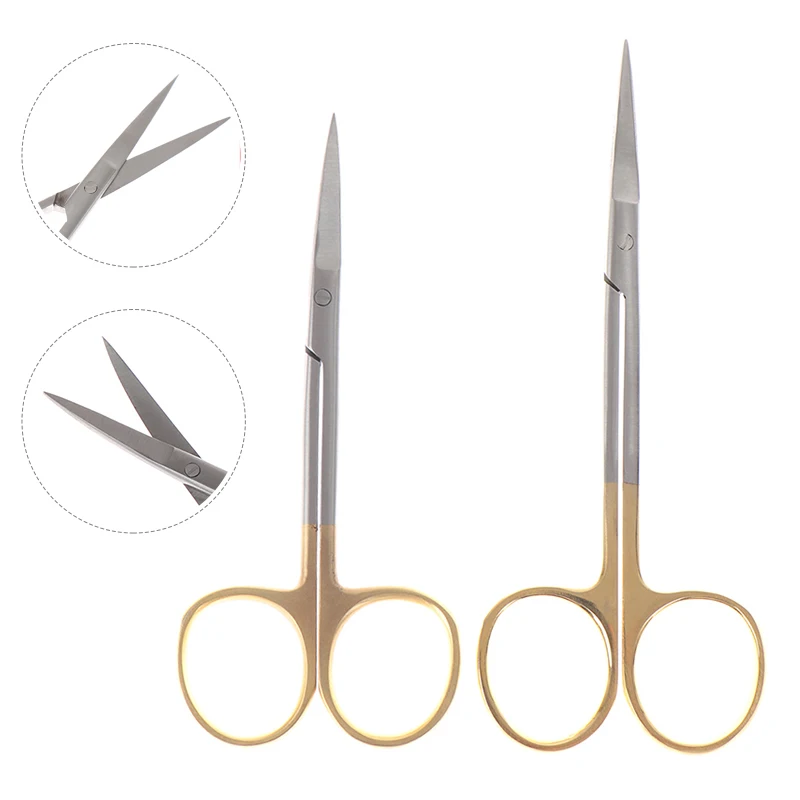 Stainless steel Dental Surgical Eye Double Eyelid Scissors Beauty Scissors Cut Tissue Scissors 12*4.5cm