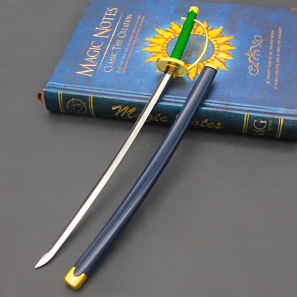 26 cm Neue Zoro Samurai Schwert Anime Figur Peripherie Metall Modell Waffen und Requisiten Desktop Dekoration Ornamente Geburtstag Geschenk Spielzeug