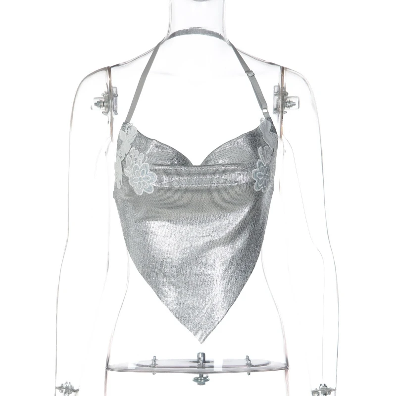 Tsiisd Top Corto de Moda para Mujer, Estampado, con Espalda Descubierta y Cordones, Estilo Urbano, Sexy, para Fiesta y Club, Y2K, Chaleco Femenino, Verano 2026