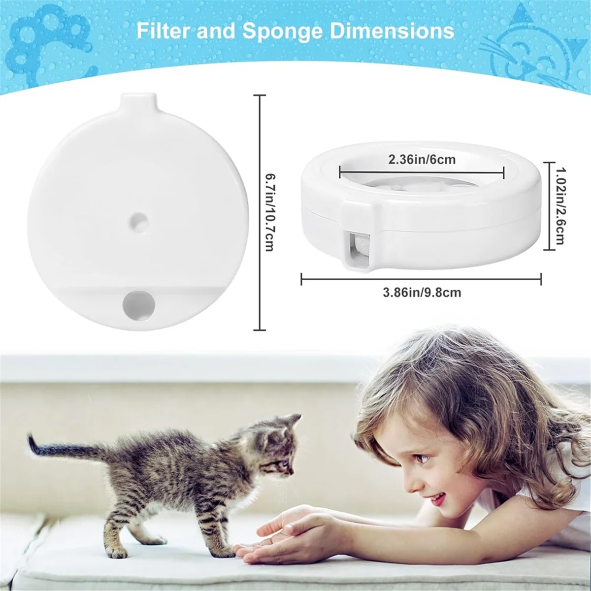 A59T 4 Buah Filter Air Mancur Pengganti untuk Air Mancur Hewan Peliharaan 3,6L/4,6L/6L/8L Dispenser Air Hewan Peliharaan Filter Air Anjing