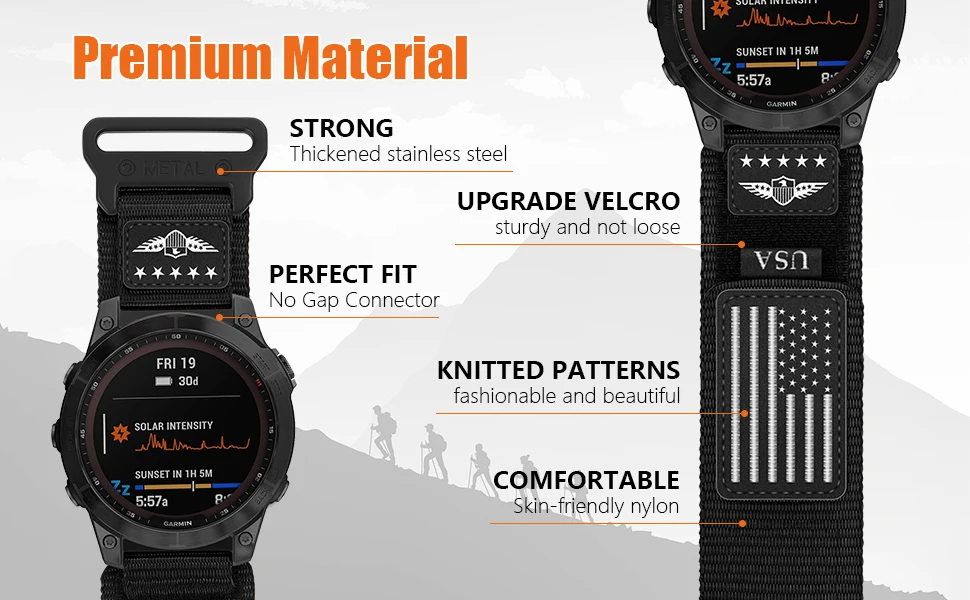 20mm 22mm 26mm Schnellwechsel-Armband für Garmin Fenix 9 8 7X 7 Pro Fenix 6X 5X 5Plus Tactix 7 Trail Loop Armband Fenix 8 Band 47 51mm – Detail 3