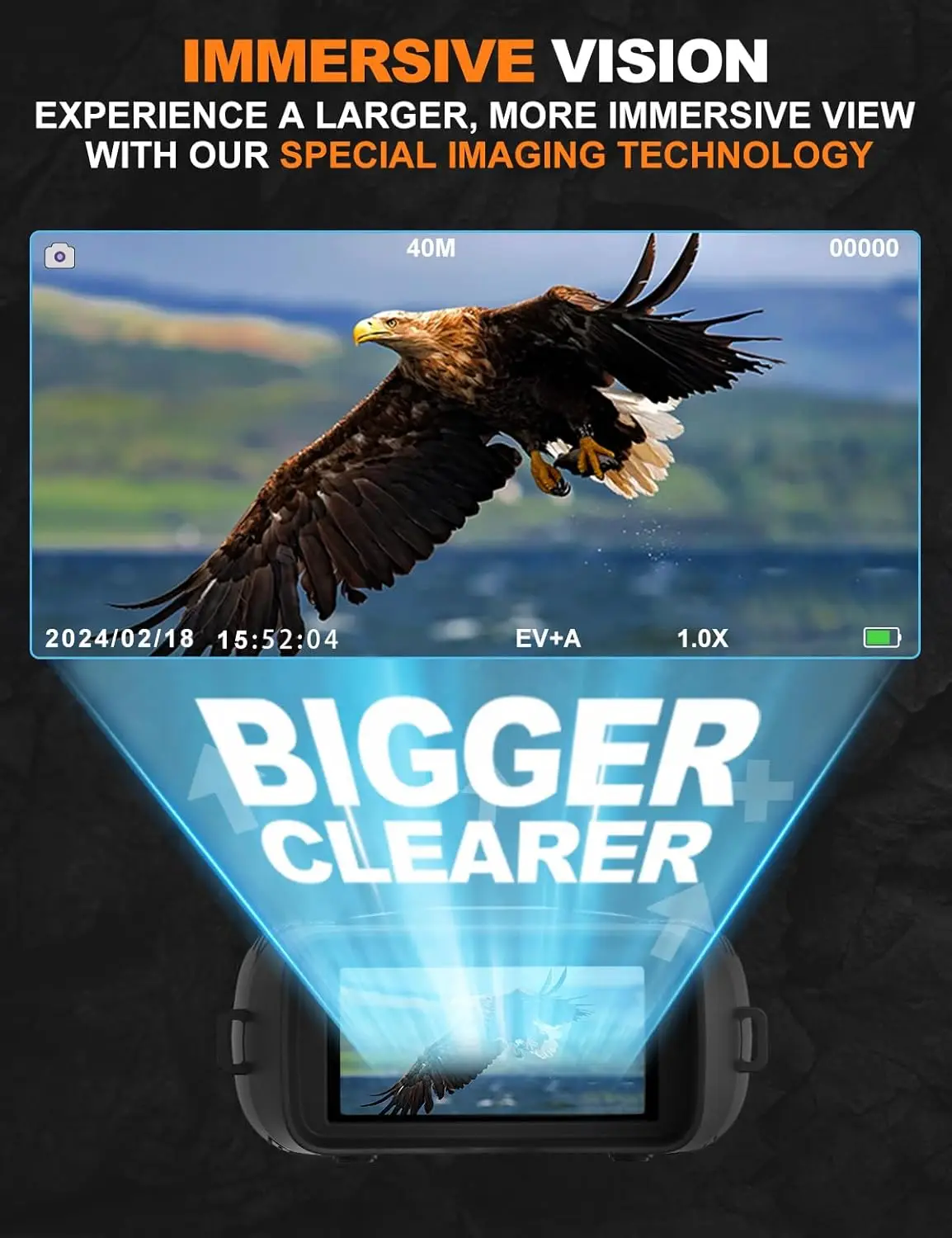 ナイトビジョンゴーグル - Eagle 4Kナイトビジョン双眼鏡 大人用、デュアルモード双眼鏡 5000mAhバッテリー、32GB SDカード付き