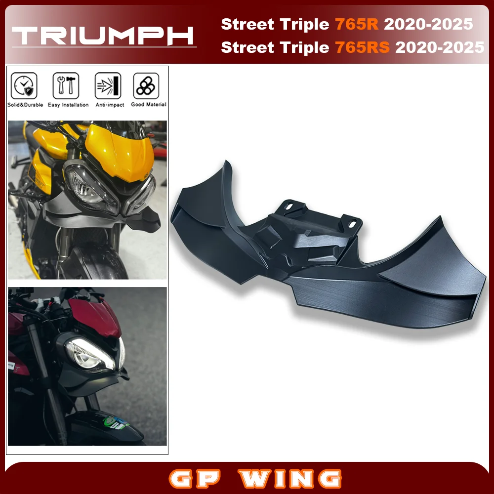 

For Street Triple 765RS 765R 2020-2025 Motorcycle GP Wing Aerodynamic Wing Front Spoiler Downforce Frontal Spoilers Winglet