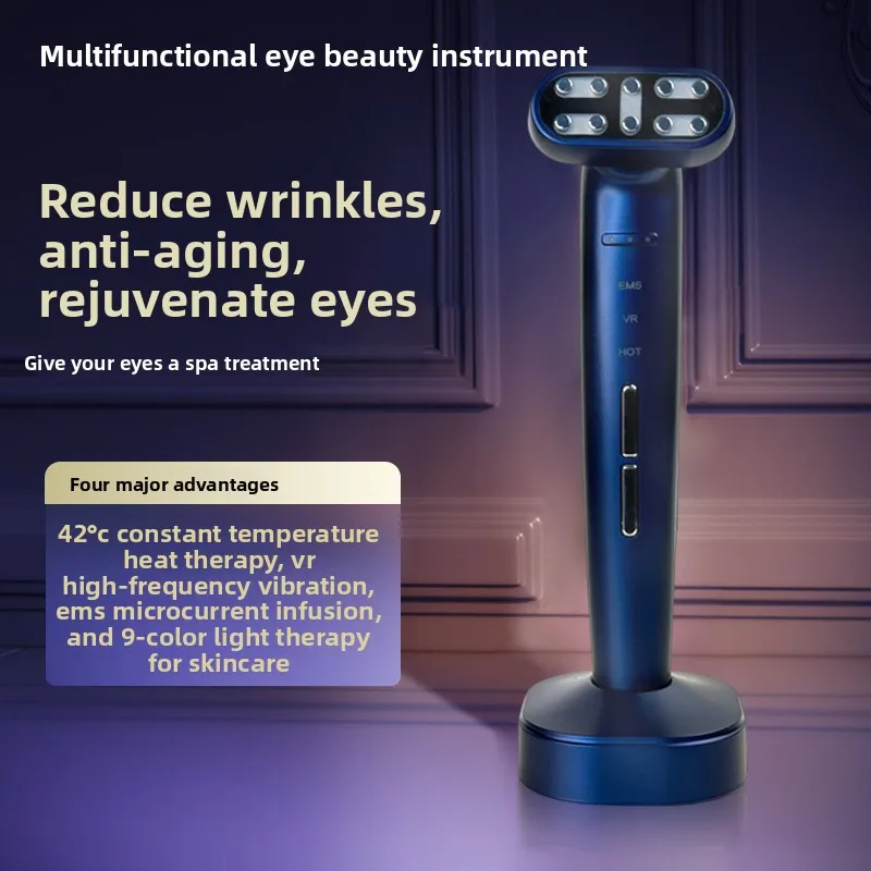 EMS Microcurrent Eye Beauty Device LED Light Vibration Heated Rechargeable Massager for Skincare
