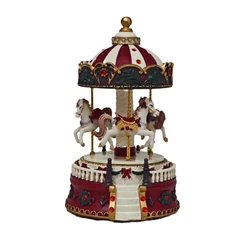 Creative Resin Carousel Music Box, Figurine Decoration, Christmas