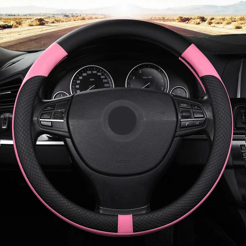 For Honda Accord Civic CRV CR-V CITY Jazz FIT Avancier O-type Universal Car Steering Wheel Cover Car Accessories Genuine Leather