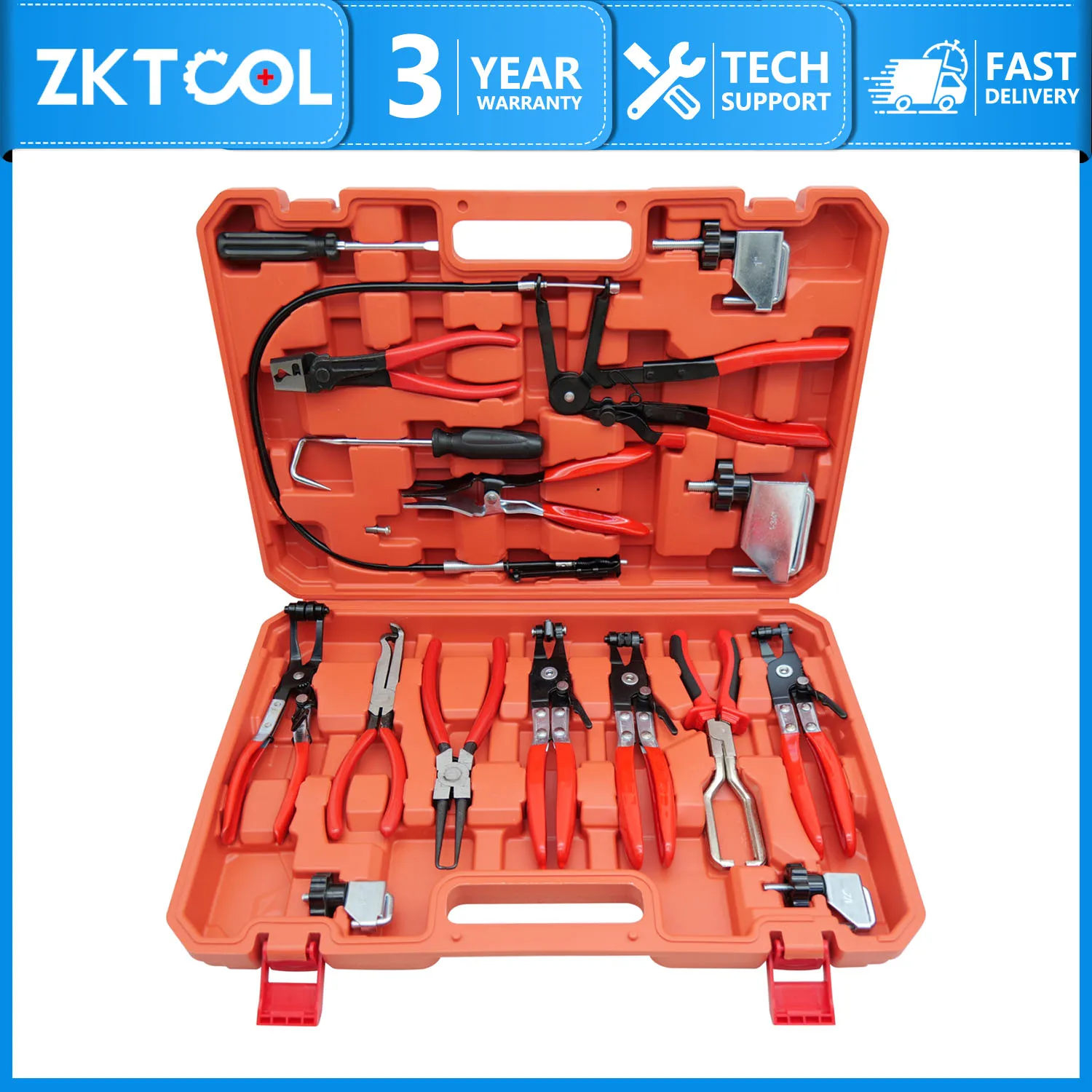 

Набор хомутов для шлангов из 16 предметов, комплект хомутов для шлангов с длинной ручкой, подходит для топливных, масляных, водяных шлангов и автомобильных инструментов.