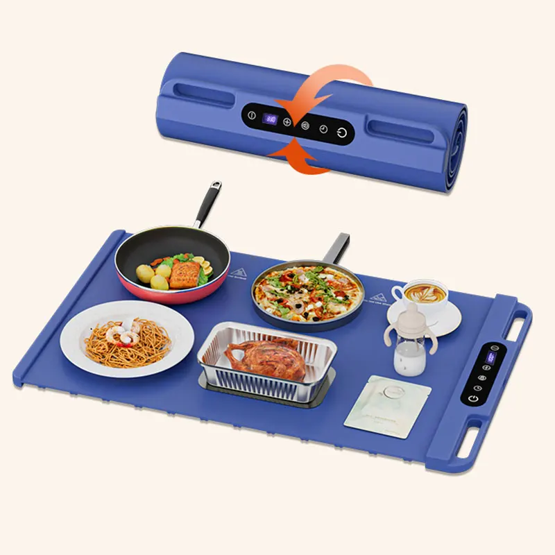 Parties Countertop Food Warmers Fast Heating Foldable Silicone Food  Warming Mat Electric Warming Tray