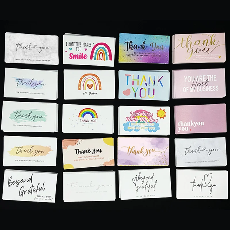 Thank You Cards Heart Rainbow Purple Marble Design Greeting Cards For Customer Gifts Shopping Appreciation Thank You Note