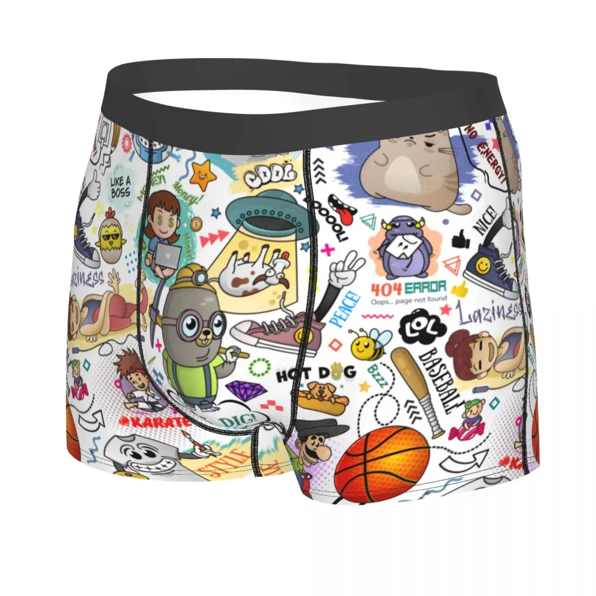 Custom Creative Characters Graffiti Art Boxer Shorts For Men Sexy Cartoon Comic Underwear Panties Briefs Breathable Underpants