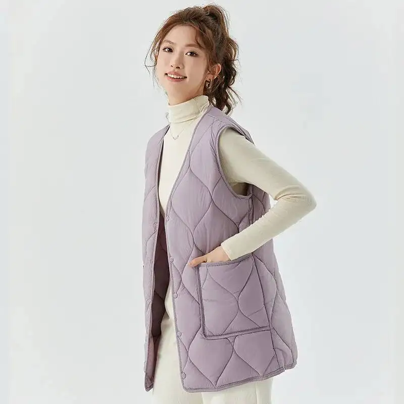 Chaleco de lana de gran tamaño a prueba de viento para mujer, chalecos térmicos sin mangas con cuello en V, abrigo, chaquetas tipo jersey recortadas que combinan con todo