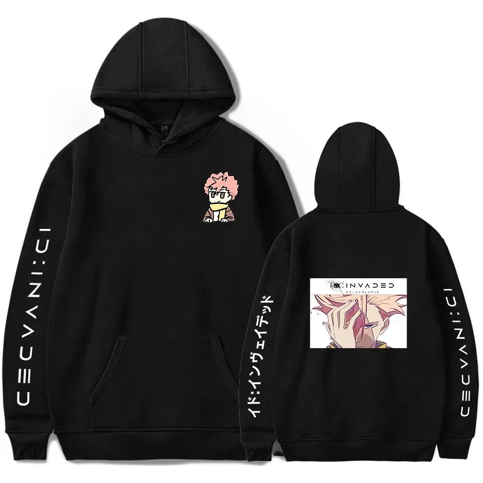 

Y2k harajuku pullovers com capuz roupas unissex anime elegante id: invadido hoodies