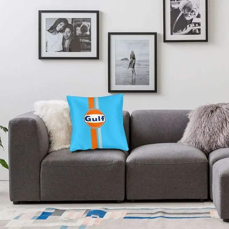 Personalized Custom Gulf Racing Logo Cushion Cover Sofa Living Room Square Throw Pillow Cover 40x40cm Chair Cushion