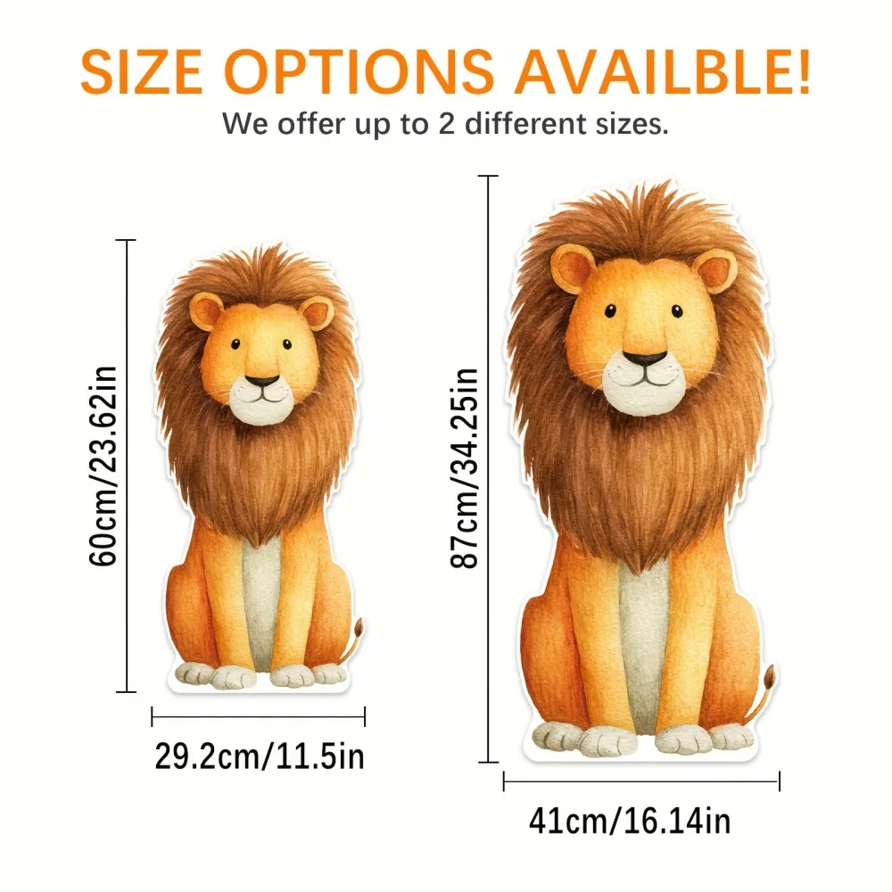 Animal Cardboard Cutout Standee, 2D Flat Standing Photo Booth Prop, Safari Animal Sign for Birthday Baby Shower Party Decor view 6