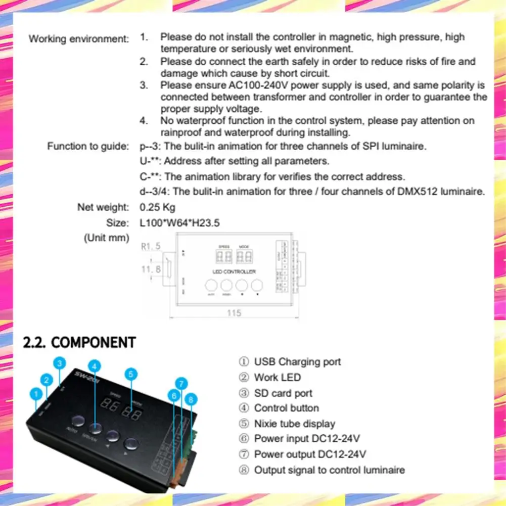 AIAI SW201 DMX512 Address Code Writer M512/SM16512/ UCS512/GS8512 Etc Address Writer For DMX512 Code Writers