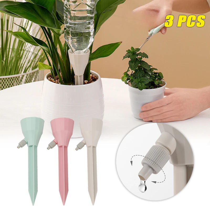 

3Pc Adjustable Drip Irrigation System Indoor Outdoor Potted Plants Automatic Self-flowing Watering Spikes Gardening Tools Supply