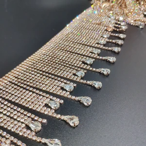 Que thủy tinh thủy tinh, rìa pha lê, váy sáng, kính thời gian, găng tay, phụ kiện đám cưới 8 Fringe Găng tay bán hàng chính - 7