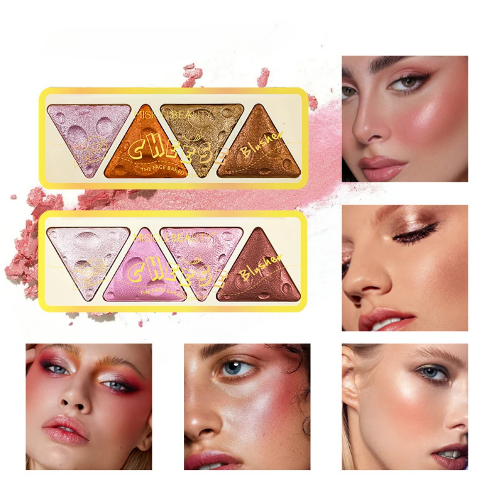 3D Cheese Highlight Profile 3D Waterproof and Perspiration Resistant Light Mashed Potato Cheese Blush Highlight Eyeshadow Tray