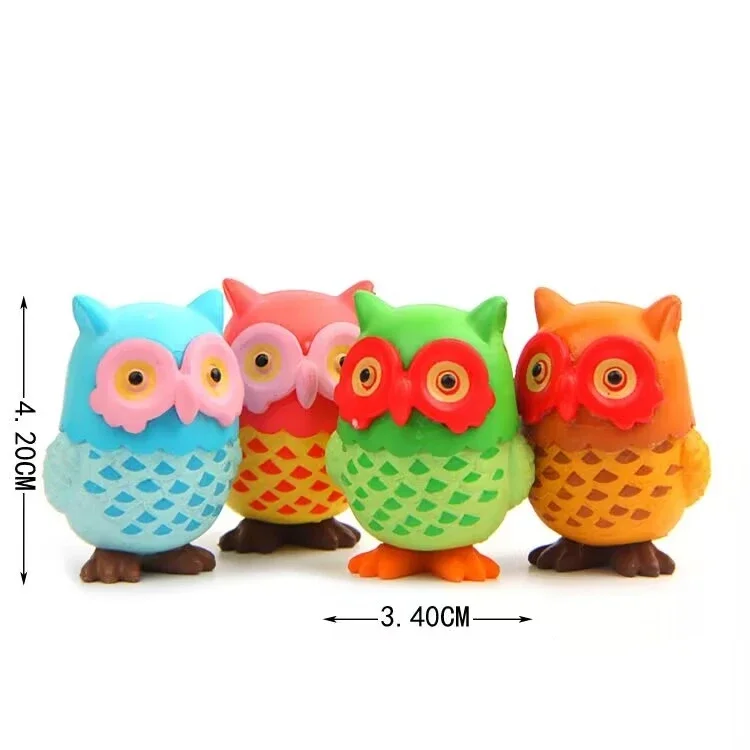 4Pcs/Set Cartoon Owl Action Toy Figures 2-4CM