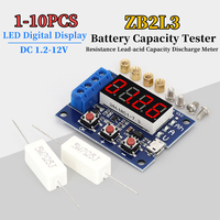 1-10PCS ZB2L3 Battery Tester LED Digital Display 18650 Lithium Battery Supply Test Resistance Lead-acid Capacity Discharge Meter