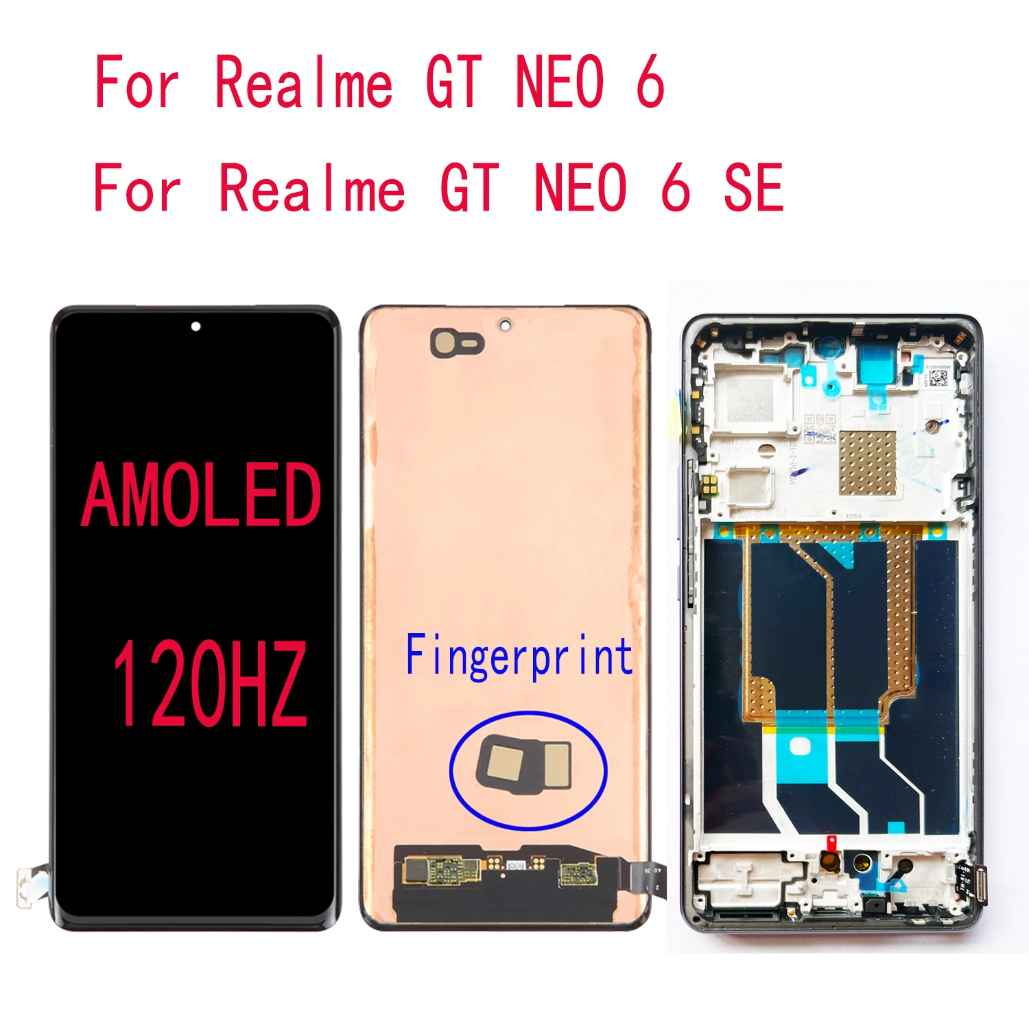 For realme GT NEO6 SE，Amoled Display Touch Screen Digitizer Assembly