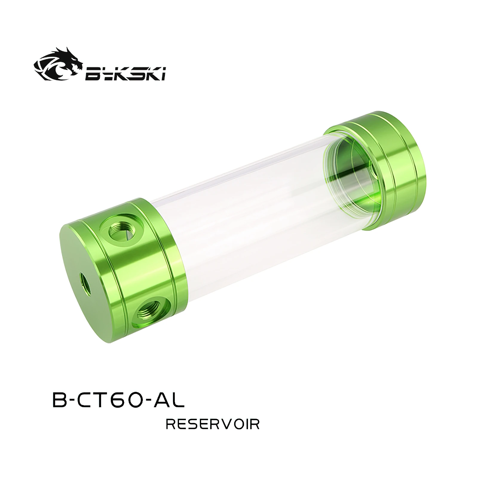 Bykski 60mm Water Cooling Metal Cap Acrylic Transparent Reservoir Tank 200mm B-CT60-AL