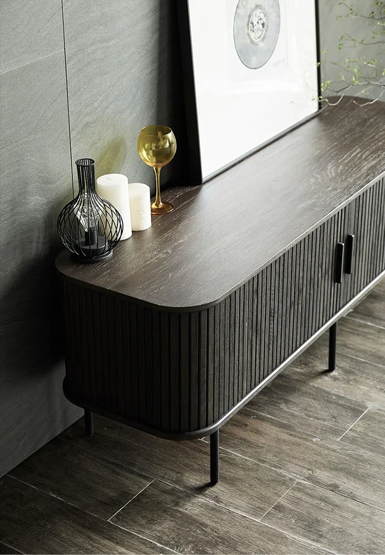 N الشمال العتيقة مصراع الباب خشب متين تلفزيون إضاءة الخزانة الفاخرة الحديثة غرفة المعيشة شقة صغيرة فيلم وخزانة التلفزيون #4