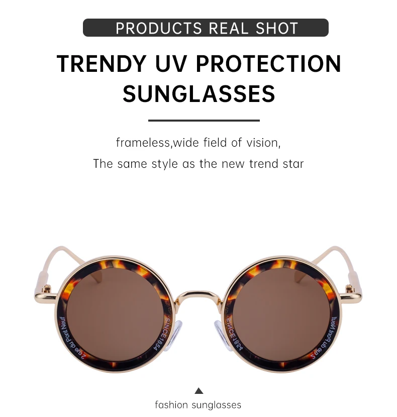 Kleine Rahmen Runde Steampunk Sonnenbrille Männer 2026 Luxus Marke Retro Punk Sonnenbrille Für Männliche Klassische Fahren Brillen UV400 – Detail 11