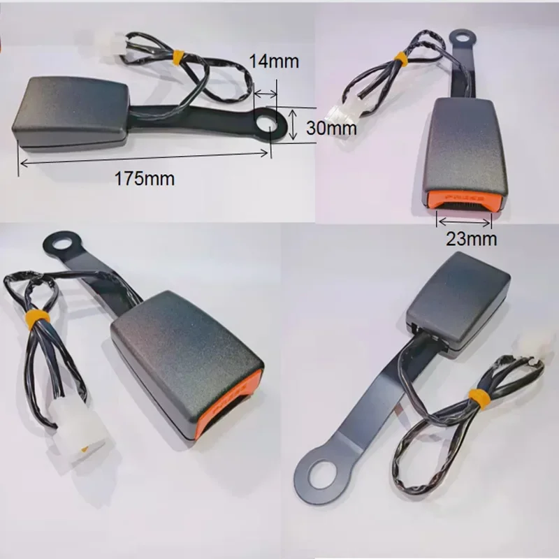 HOT 173MM Universal car seat belt buckle socket plug connector with warning wire with alarm signal
