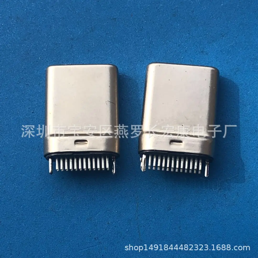 For TYPE-C 24PIN Male, Splint 1.0mm with Ground Pin, Stretch Seamless Male, Connector