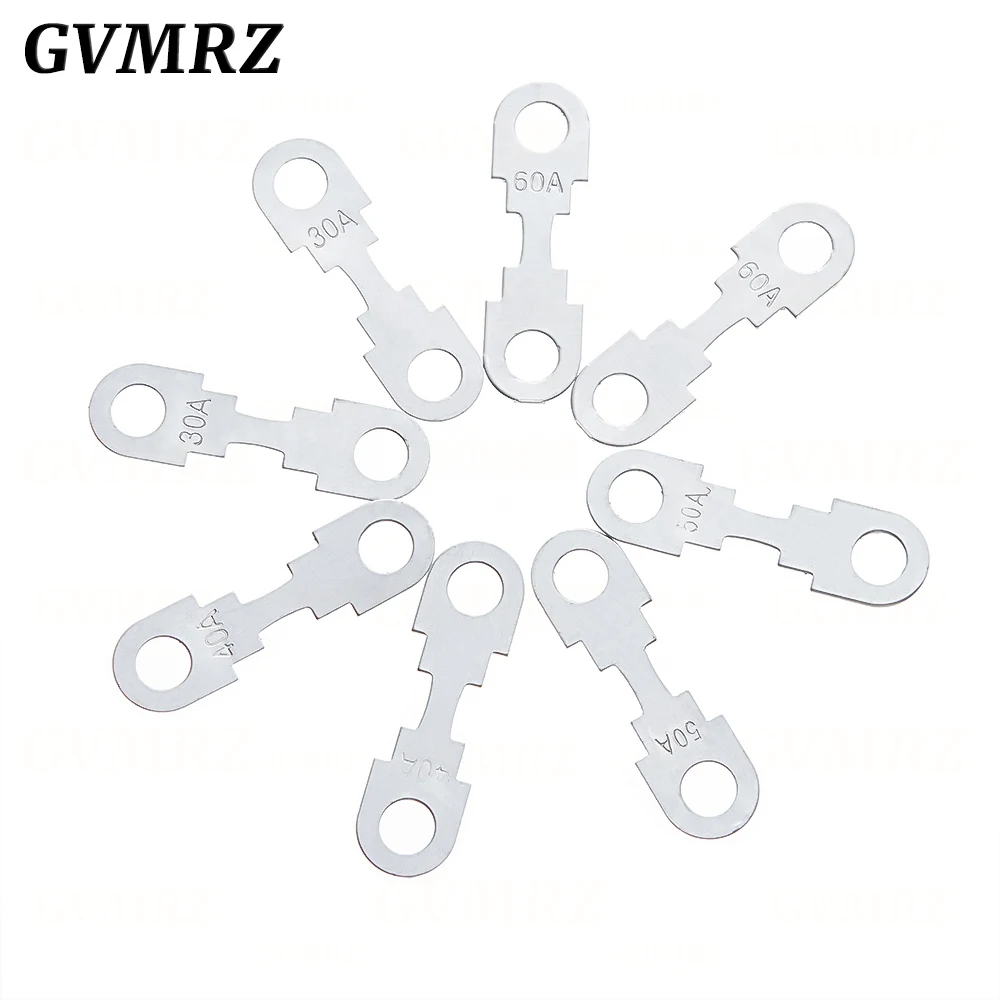 5PCS Car Flat Type Fuse Chip 32V Battery Insert Fork Bolt Type High Current Zinc Alloy 20A 30A 40A 50A 60A 70A 80A 100A 110A
