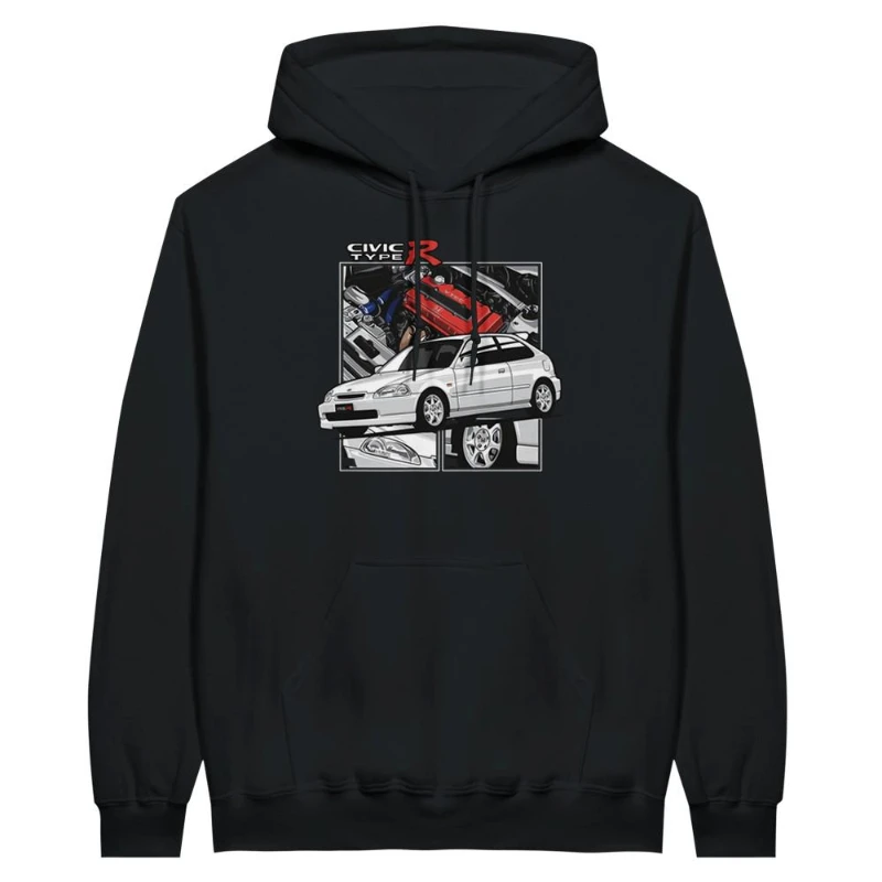 

2025 Autumn and Winter Drift Club Civic Type R Classic Unisex Pullover Hoodie High-end Luxury Is for Both Men and Women Top