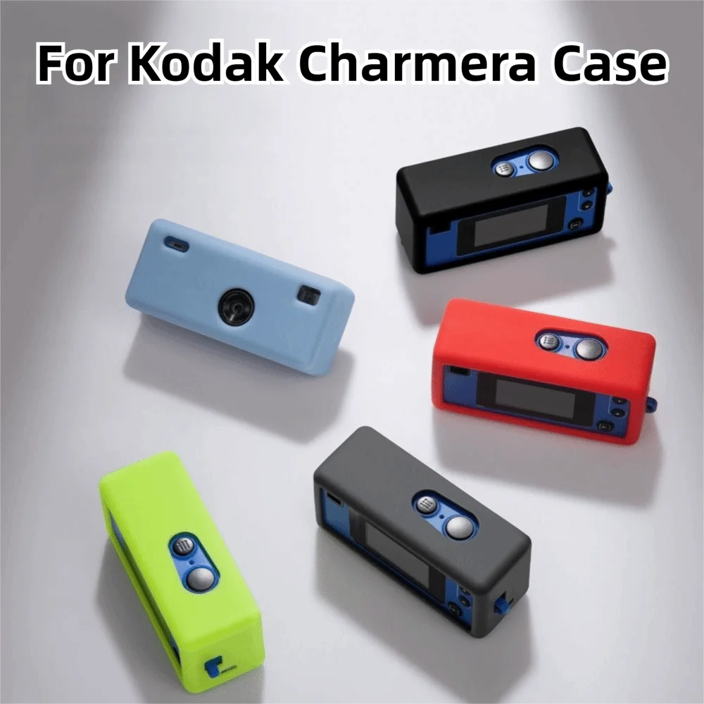 Silicone For Kodak Charmera Case Soft with Lanyard Keychain Camera Protection Cover Shockproof Anti-Scratch Camera Accessories