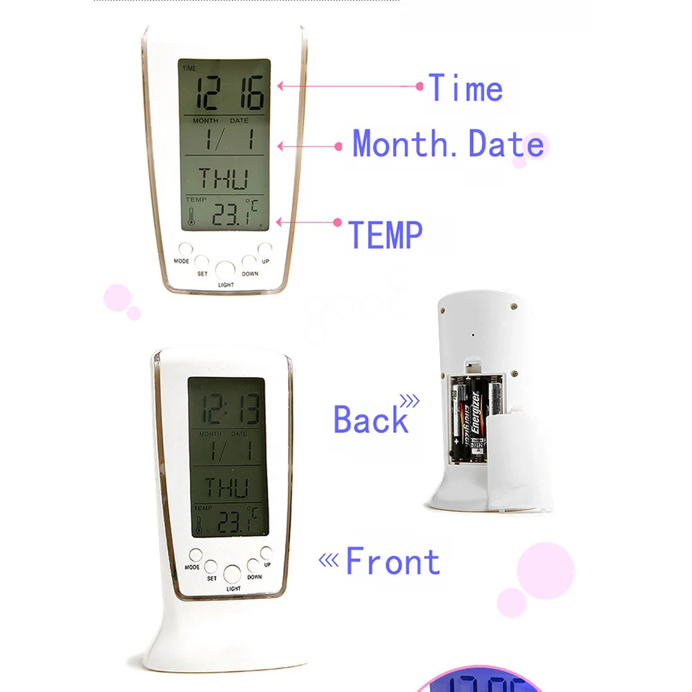 

Digital LED Clock Large Screen Display Temp Gauge Calendar Electronic Room Decor Digital Electronic Clock Home