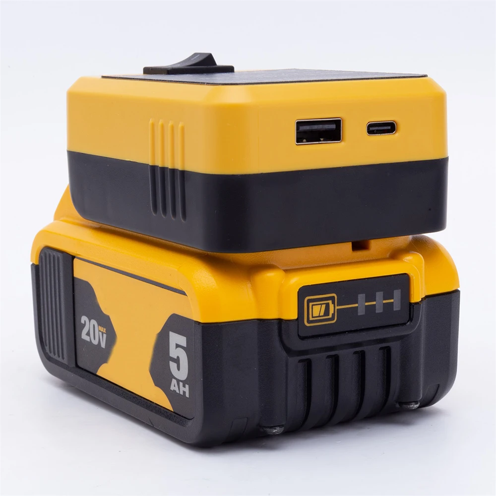 Power Bank for Parkside X20V/for DeWalt/ Milwaukee Lithium Battery W/W/USB TYPE-C Mobile Tablet Emergency Charging(NO Battery )
